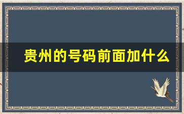 贵州的号码前面加什么_贵州省贵阳市下辖区号是多少