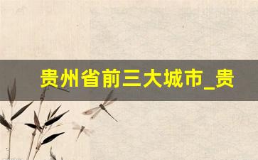 贵州省前三大城市_贵州各市教育水平排名