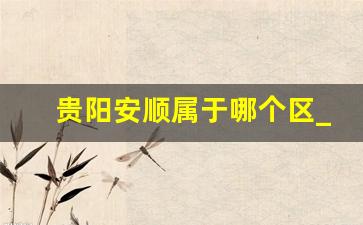 贵阳安顺属于哪个区_安顺市下辖6个行政区域一览