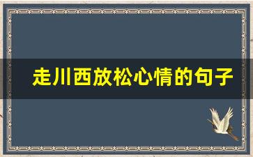 走川西放松心情的句子