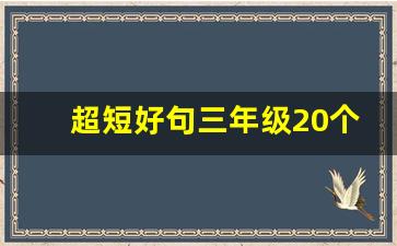 超短好句三年级20个