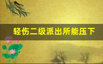 轻伤二级派出所能压下来吗