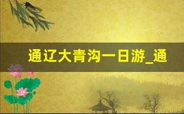 通辽大青沟一日游_通辽大青沟有啥好玩的