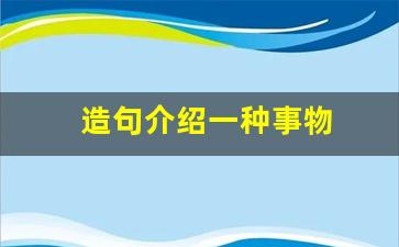 造句介绍一种事物