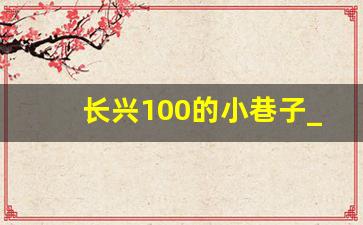 长兴100的小巷子_上海长兴岛那种快餐在哪