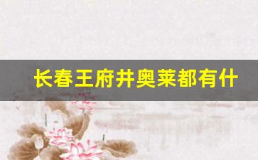 长春王府井奥莱都有什么品牌_长春赛特奥莱品牌介绍