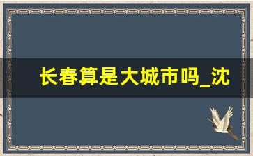 长春算是大城市吗_沈阳发达还是长春发达