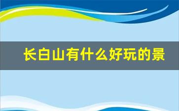 长白山有什么好玩的景点_长白山景区有哪些景点