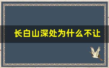 长白山深处为什么不让进