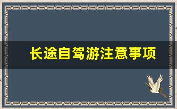 长途自驾游注意事项