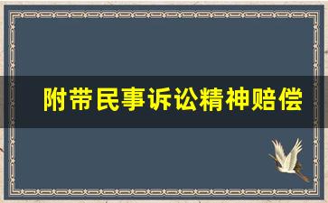 附带民事诉讼精神赔偿_精神损害赔偿案例