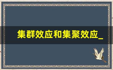 集群效应和集聚效应_人类集群的现象的例子