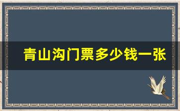 青山沟门票多少钱一张