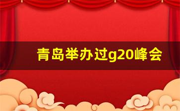 青岛举办过g20峰会吗_青岛开了个什么峰会