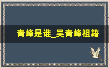 青峰是谁_吴青峰祖籍是哪里