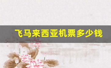 飞马来西亚机票多少钱_去马来西亚必须带5000现金吗