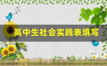 高中生社会实践表填写