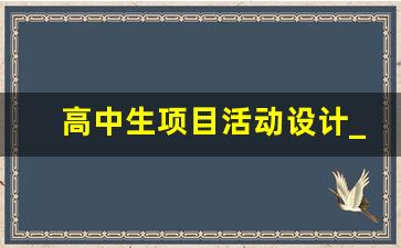 高中生项目活动设计_高中项目设计活动内容怎么写