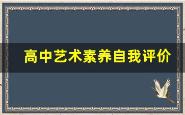 高中艺术素养自我评价50字