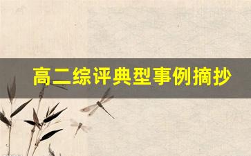 高二综评典型事例摘抄大全_高二学期典型事例填写100字