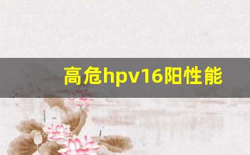 高危hpv16阳性能自愈吗_hpv16阳性已经9年了活检正常