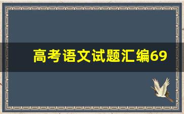 高考语文试题汇编696道