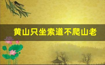 黄山只坐索道不爬山老人_黄山一日游最省力攻略