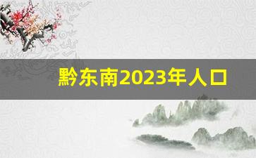 黔东南2023年人口排行榜_黔东南人口