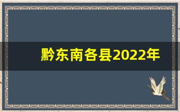 黔东南各县2022年GDP_2022年黔南州人均收入