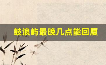 鼓浪屿最晚几点能回厦门_为什么鼓浪屿晚上不能出门